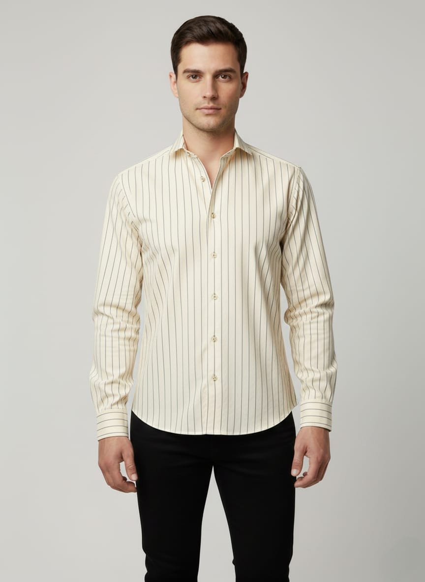 Classic Cream Stripe Shirt