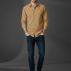 Brown Tan Stripe Shirt