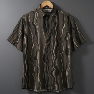 Brown Party/Vacation wear  - Nylon viscous imported print