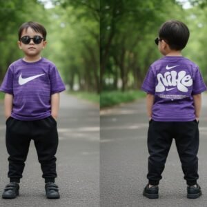 Lavendar Trendy Puff Print T-Shirt