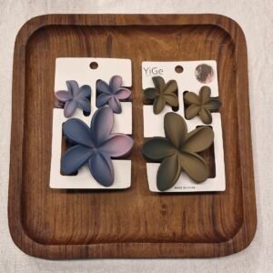 6 Piece Matte Flower Hair Claw Clips