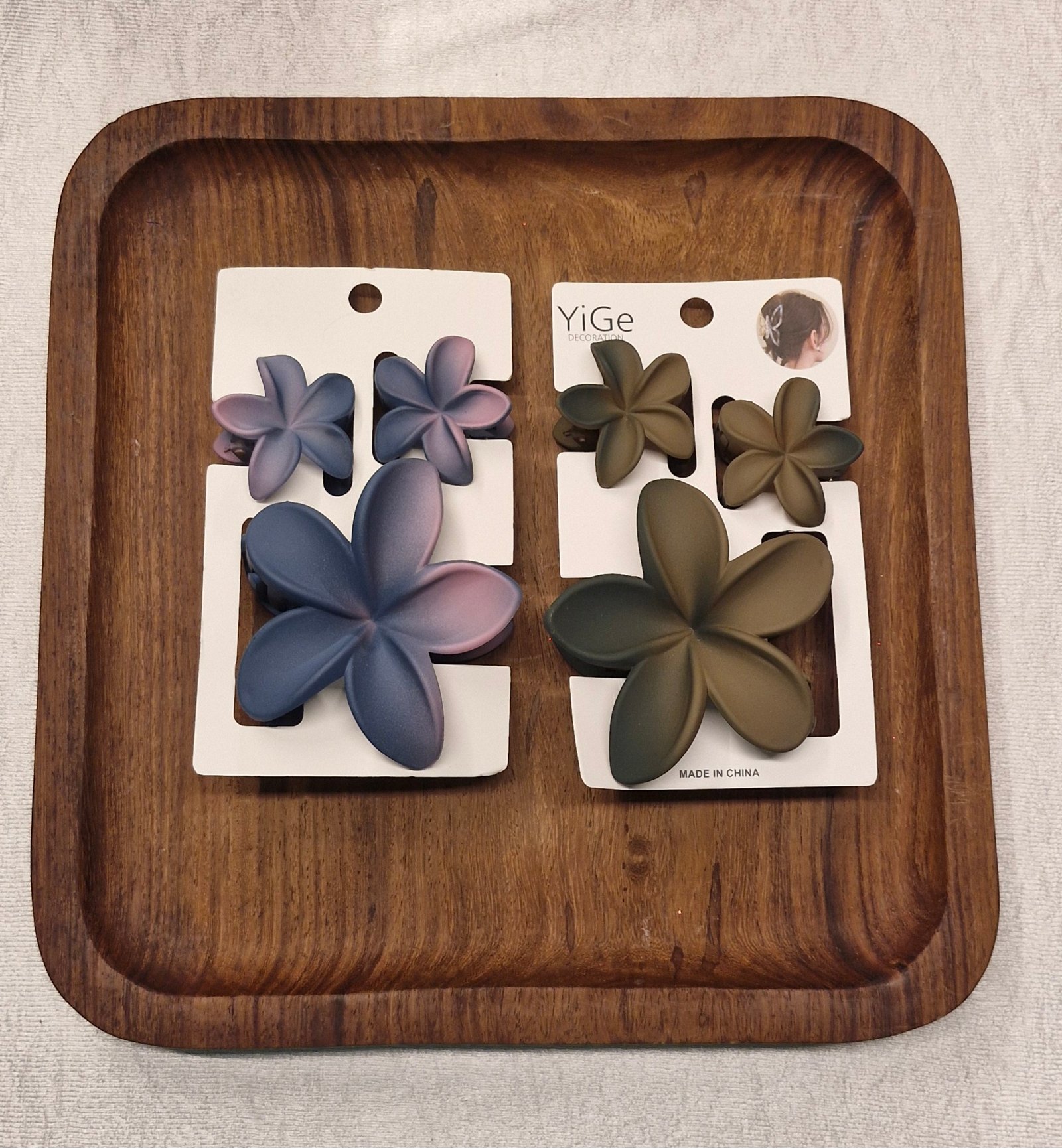 6 Piece Matte Flower Hair Claw Clips