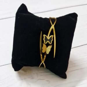 Gold & Black Butterfly Bracelet